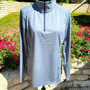 The North Face, 1/4 Zip, Gray, Long Sleeve, Pullover, Size L